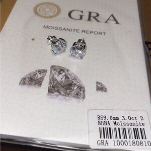 COPY - Moissanite stones vvs 3ct 925 sterling silver earrings